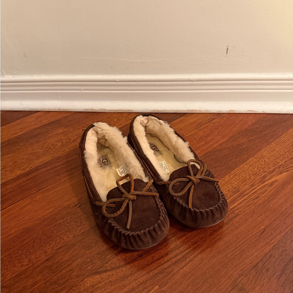 UGG Chocolate Suede Moccasin with Plush Lining